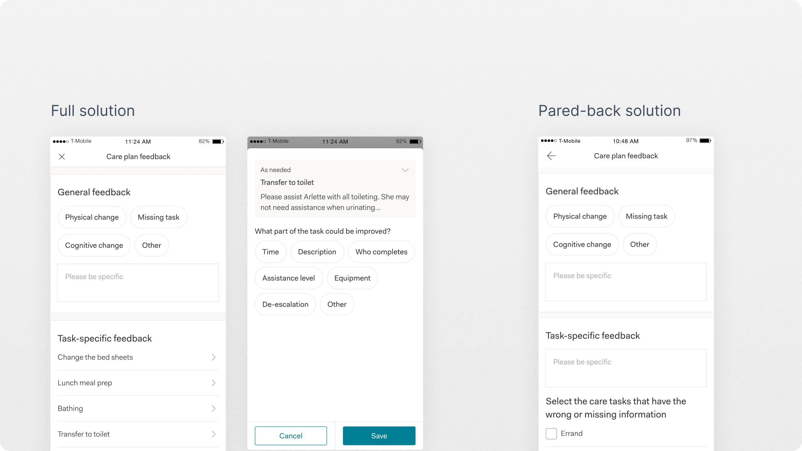 Full vs pared back solutions