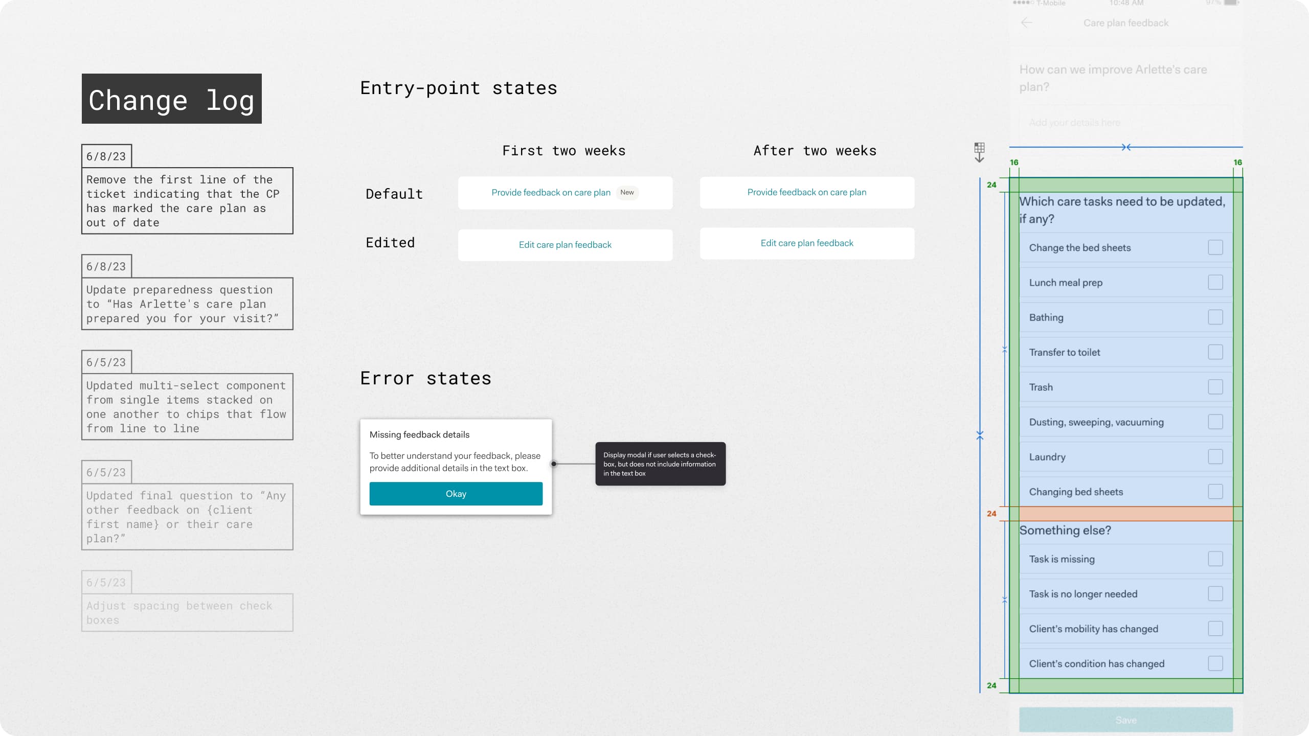 Design handoff documentation